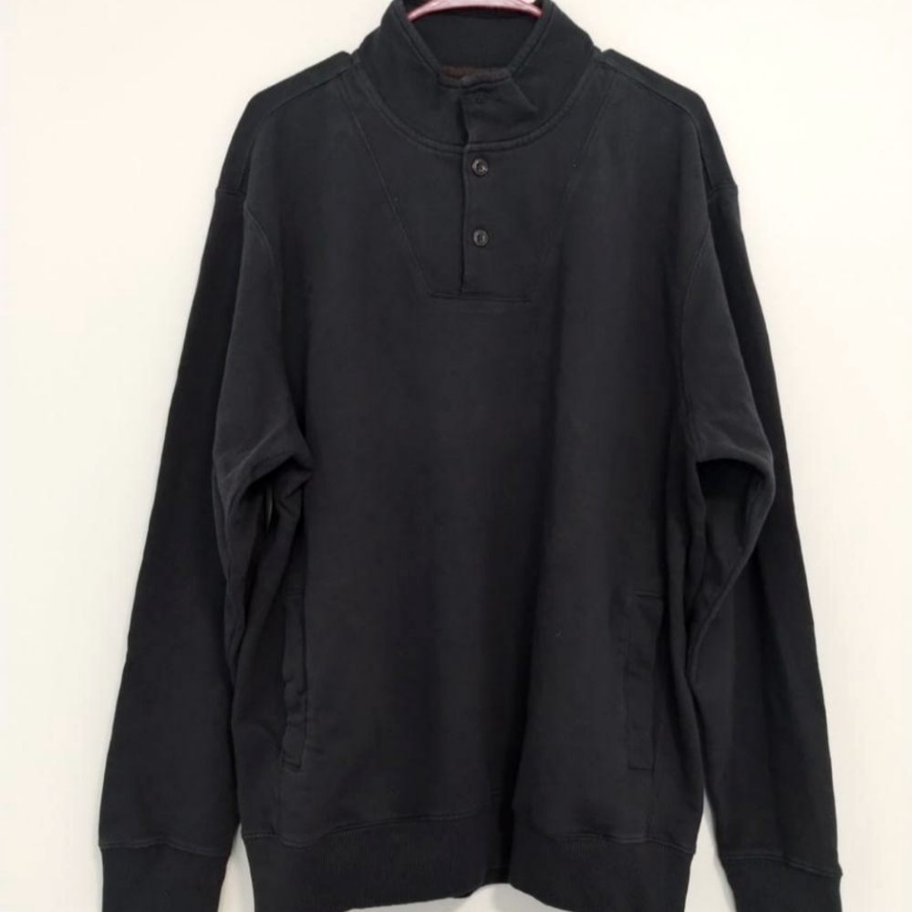 Chaps Mens Sweater NAVY BLUE XLarge Henley Outdoors Casual Travel LONG SLEEVE